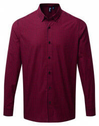 Premier Férfi ing Premier PR252 Maxton' Check Men'S Long Sleeve Shirt -M, Black/Red