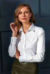 Premier Női blúz Premier PR344 Women'S Stretch-Fit Cotton poplin Long Sleeve Shirt -S, Silver