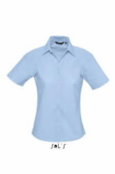 SOL'S Női blúz SOL'S SO16030 Sol'S Elite - Short Sleeve Oxford Women'S Shirt -L, Sky Blue