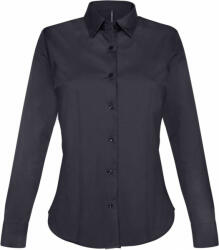 Kariban Női blúz Kariban KA530 Ladies' Long-Sleeved Stretch Shirt -M, Navy
