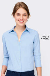 SOL'S Női blúz SOL'S SO17010 Sol'S Effect - 3/4 Sleeve Stretch Women'S Shirt -S, Dark Blue
