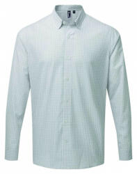 Premier Férfi ing Premier PR252 Maxton' Check Men'S Long Sleeve Shirt -XL, Silver/White