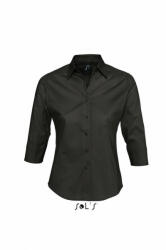 SOL'S Női blúz SOL'S SO17010 Sol'S Effect - 3/4 Sleeve Stretch Women'S Shirt -S, Black