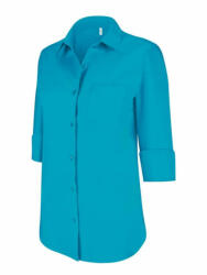 Kariban Női blúz Kariban KA558 Ladies' 3/4 Sleeved Shirt -XS, Bright Turquoise