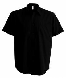 Kariban Férfi ing Kariban KA543 Men'S Short-Sleeved Cotton poplin Shirt -4XL, Black