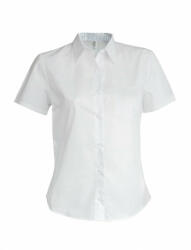 Kariban Női blúz Kariban KA532 Ladies' Short-Sleeved Cotton/Elastane Shirt -S, White