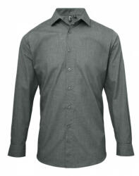 Premier Férfi ing Premier PR217 Men'S Cross-Dye Roll Sleeve poplin Bar Shirt -XL, Grey Denim