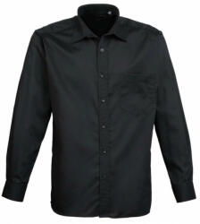 Premier Férfi ing Premier PR200 Men'S Long Sleeve poplin Shirt -M/L, Black