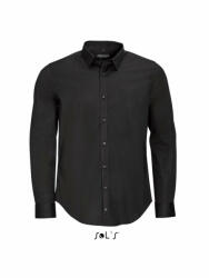 SOL'S Férfi ing SOL'S SO01426 Sol'S Blake Men - Long Sleeve Stretch Shirt -3XL, Black