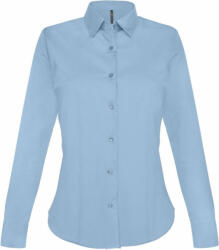 Kariban Női blúz Kariban KA530 Ladies' Long-Sleeved Stretch Shirt -S, Light Blue