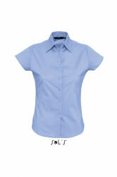 SOL'S Női blúz SOL'S SO17020 Sol'S Excess - Short Sleeve Stretch Women'S Shirt -S, Bright Sky