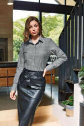 Premier Női blúz Premier PR345 Women'S Cotton Slub Chambray Long Sleeve Shirt -XS, Grey