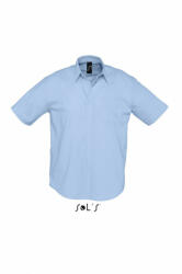 SOL'S Férfi ing SOL'S SO16010 Sol'S Brisbane - Short Sleeve Oxford Men'S Shirt -3XL, Sky Blue