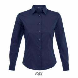 SOL'S Női blúz SOL'S SO17015 Sol'S Eden - Long Sleeve Stretch Women'S Shirt -2XL, Dark Blue