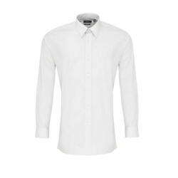 Premier Férfi ing Premier PR204 Men’S Long Sleeve Fitted poplin Shirt -XL, White