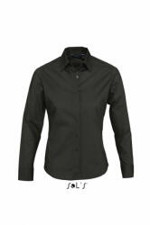 SOL'S Női blúz SOL'S SO17015 Sol'S Eden - Long Sleeve Stretch Women'S Shirt -XS, Black