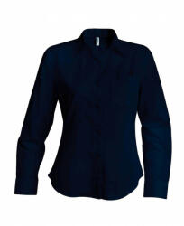 Kariban Női blúz Kariban KA542 Ladies' Long-Sleeved Cotton poplin Shirt -S, Navy