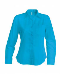 Kariban Női blúz Kariban KA549 Jessica > Ladies' Long-Sleeved Shirt -4XL, Bright Turquoise