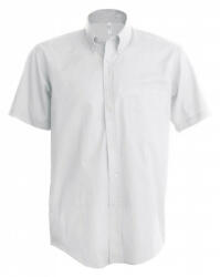 Kariban Férfi ing Kariban KA531 Short-Sleeved Cotton/Elastane Shirt -S, White