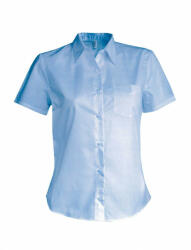 Kariban Női blúz Kariban KA544 Ladies' Short-Sleeved Cotton poplin Shirt -L, Bright Sky