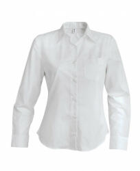 Kariban Női blúz Kariban KA542 Ladies' Long-Sleeved Cotton poplin Shirt -2XL, White