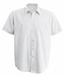 Kariban Férfi ing Kariban KA543 Men'S Short-Sleeved Cotton poplin Shirt -6XL, White