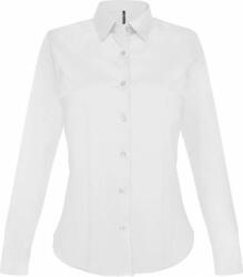 Kariban Női blúz Kariban KA530 Ladies' Long-Sleeved Stretch Shirt -L, White