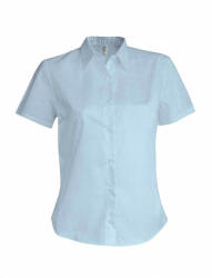 Kariban Női blúz Kariban KA532 Ladies' Short-Sleeved Cotton/Elastane Shirt -M, Light Blue