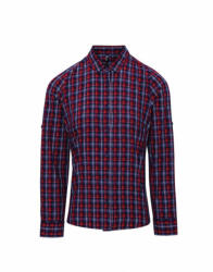 Premier Női blúz Premier PR356 Sidehill' Check - Women'S Long Sleeve Cotton Shirt -S, Navy/Red
