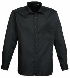 Premier Férfi ing Premier PR200 Men'S Long Sleeve poplin Shirt -S, Black