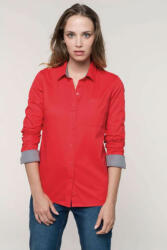 Kariban Női blúz Kariban KA585 Ladies’ nevada Long Sleeve Cotton Shirt -XS, Red