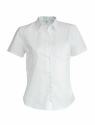 Kariban Női blúz Kariban KA544 Ladies' Short-Sleeved Cotton poplin Shirt -L, White
