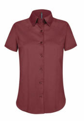 Kariban Női blúz Kariban KA532 Ladies' Short-Sleeved Cotton/Elastane Shirt -XL, Wine