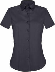 Kariban Női blúz Kariban KA532 Ladies' Short-Sleeved Cotton/Elastane Shirt -M, Navy