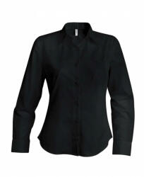 Kariban Női blúz Kariban KA538 Ladies' Long-Sleeved non-Iron Shirt -3XL, Black