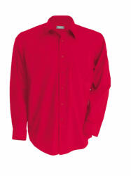 Kariban Férfi ing Kariban KA541 Men'S Long-Sleeved Cotton poplin Shirt -2XL, Classic Red