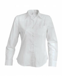 Kariban Női blúz Kariban KA542 Ladies' Long-Sleeved Cotton poplin Shirt -3XL, White