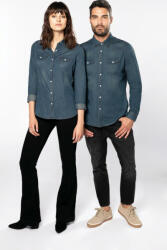 Kariban Női blúz Kariban KA518 Ladies' Long-Sleeved Denim Shirt -L, Blue Jean