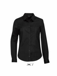 SOL'S Női blúz SOL'S SO01427 Sol'S Blake Women - Long Sleeve Stretch Shirt -L, Black