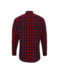 Premier Férfi ing Premier PR250 Mulligan' Check - Men'S Long Sleeve Cotton Shirt -L, Red/Navy