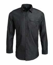 Premier Férfi ing Premier PR222 Men’S Jeans Stitch Denim Shirt -M, Black Denim