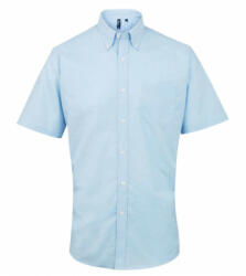 Premier Férfi ing Premier PR236 Men’S Short Sleeve Signature Oxford Shirt -2XL/3XL, Light Blue