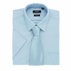 Premier Férfi ing Premier PR202 Men'S Short Sleeve poplin Shirt -5XL, Light Blue