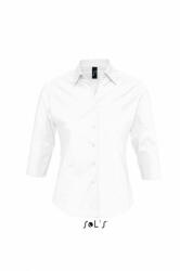 SOL'S Női blúz SOL'S SO17010 Sol'S Effect - 3/4 Sleeve Stretch Women'S Shirt -XL, White