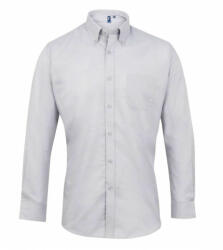 Premier Férfi ing Premier PR234 Men’S Long Sleeve Signature Oxford Shirt -S, Silver