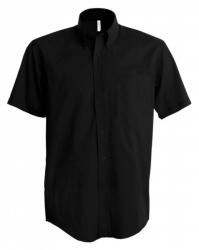 Kariban Férfi ing Kariban KA531 Short-Sleeved Cotton/Elastane Shirt -M, Black