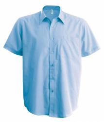 Kariban Férfi ing Kariban KA543 Men'S Short-Sleeved Cotton poplin Shirt -L, Bright Sky
