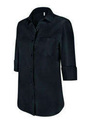 Kariban Női blúz Kariban KA558 Ladies' 3/4 Sleeved Shirt -L, Black