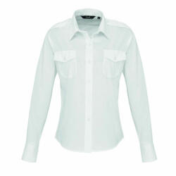 Premier Női blúz Premier PR310 Women'S Long Sleeve pilot Shirt -4XL, White