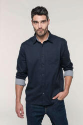 Kariban Férfi ing Kariban KA586 Men'S nevada Long Sleeve Cotton Shirt -2XL, Dark Grey